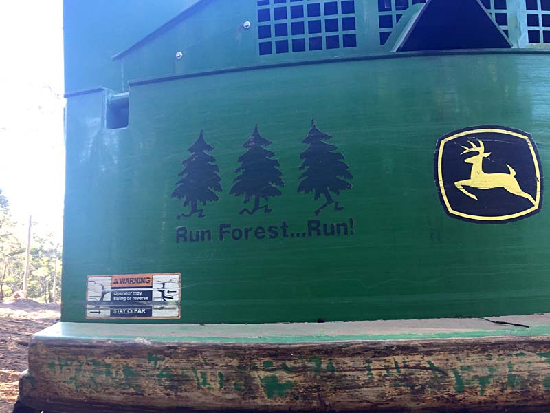 logging machinery in mogo state forest